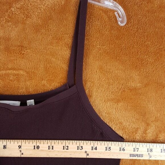 A.L.C Womens Dress Large Burgundy Pullover Midi Ribbed Asymmetric Ruffle RAVENEL - Picture 6 of 10